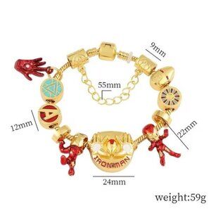 NEW Disney Marvel Bracelet with 9 Charms & Pendant, Women’s Gift Jewelry